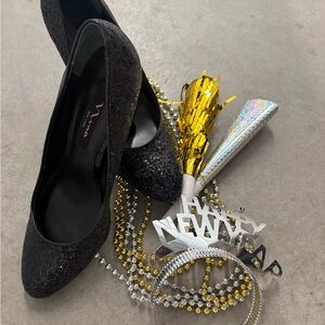 Nina Black Sequence Party Pumps 8M New Year’s Holidays Weddings Formals